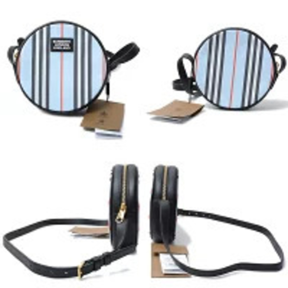 Burberry Bag Blue Leather Multicolor Black Tambourine Shoulder